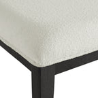 Versailles-Contemporary-Dining-Bench-with-Boucle-White-Fabric-in-Black