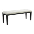 Versailles-Contemporary-Dining-Bench-with-Boucle-White-Fabric-in-Black