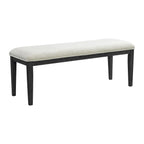 Versailles-Contemporary-Dining-Bench-with-Boucle-White-Fabric-in-Black