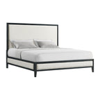 Versailles-Contemporary-King-White-Fabric-Panel-Bed-with-Low-Footboard-in-Black