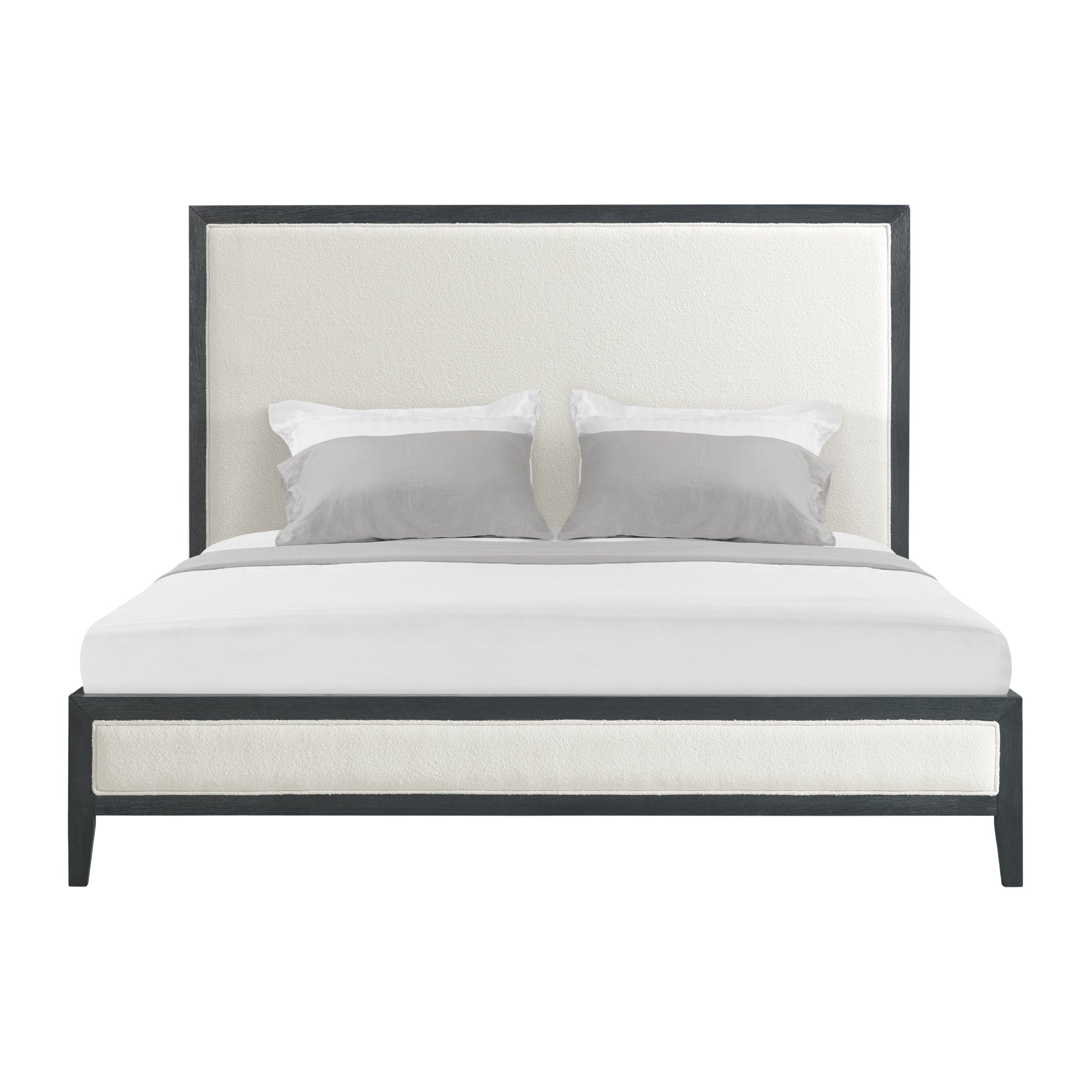 Versailles-Contemporary-King-White-Fabric-Panel-Bed-with-Low-Footboard-in-Black