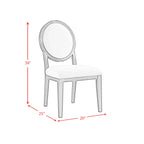 Versailles-Contemporary-Round-Back-Dining-Chair-with-Boucle-White-Fabric-in-Black-(2-Per-Carton)