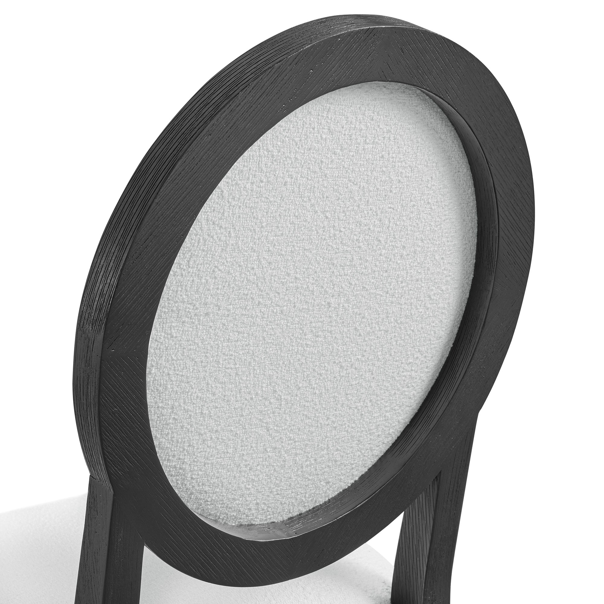 Versailles-Contemporary-Round-Back-Dining-Chair-with-Boucle-White-Fabric-in-Black-(2-Per-Carton)