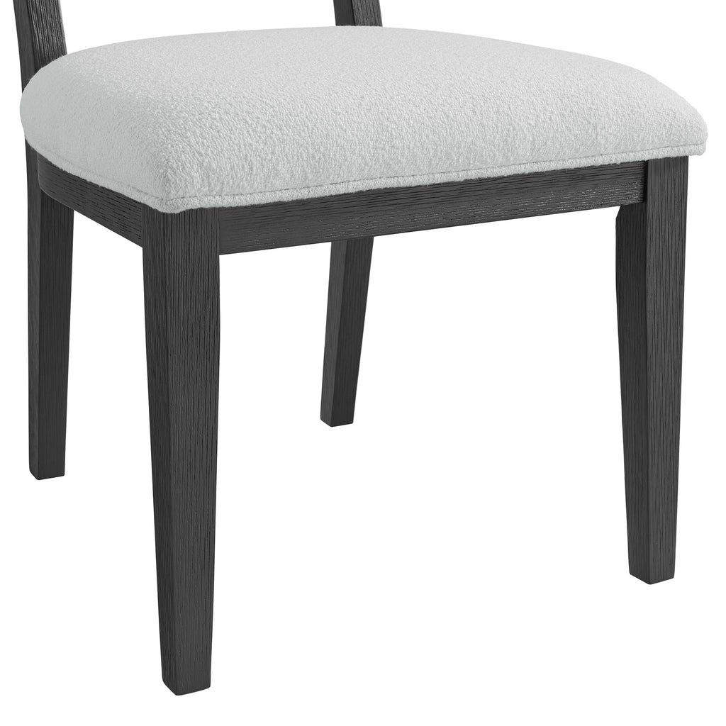 Versailles-Contemporary-Round-Back-Dining-Chair-with-Boucle-White-Fabric-in-Black-(2-Per-Carton)