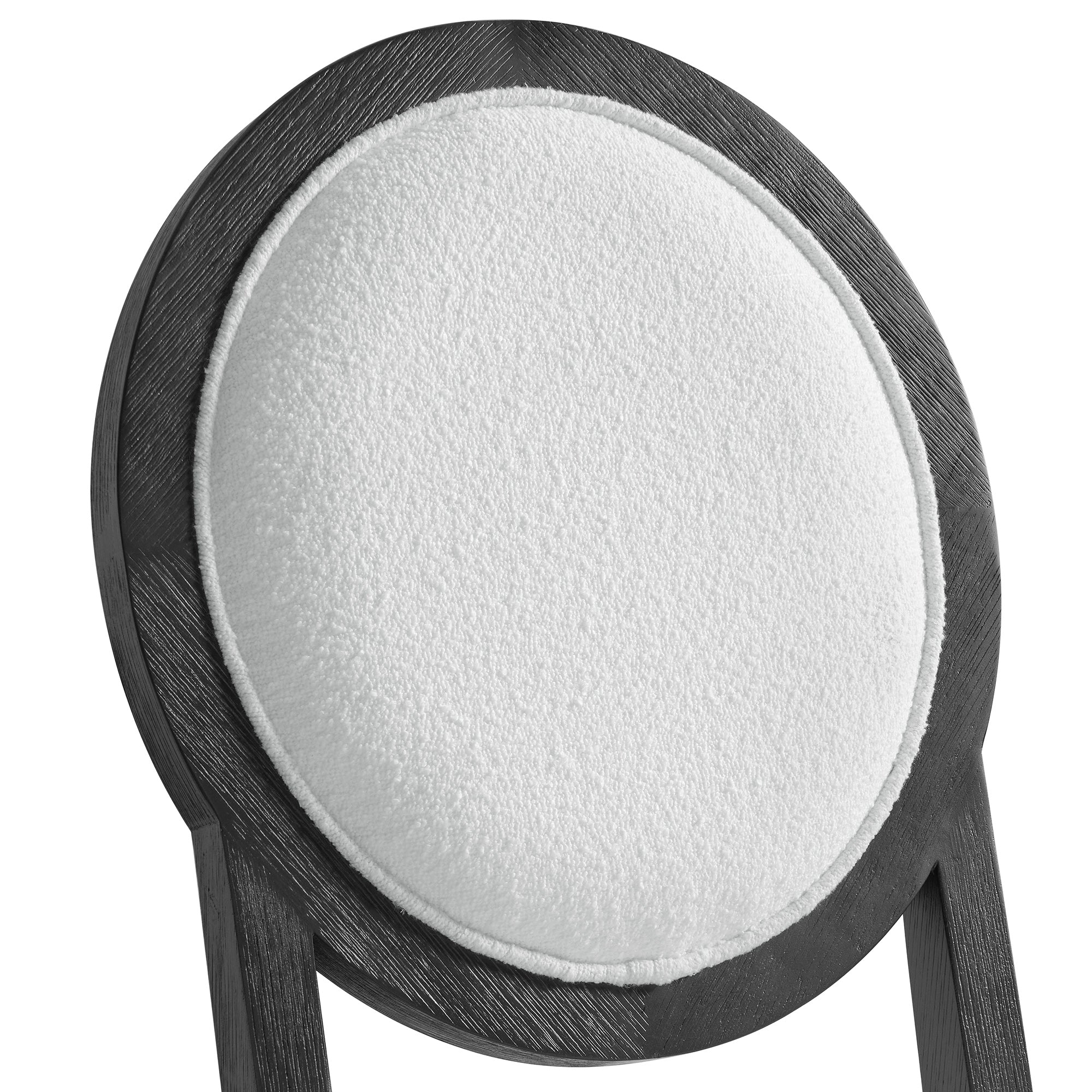 Versailles-Contemporary-Round-Back-Dining-Chair-with-Boucle-White-Fabric-in-Black-(2-Per-Carton)