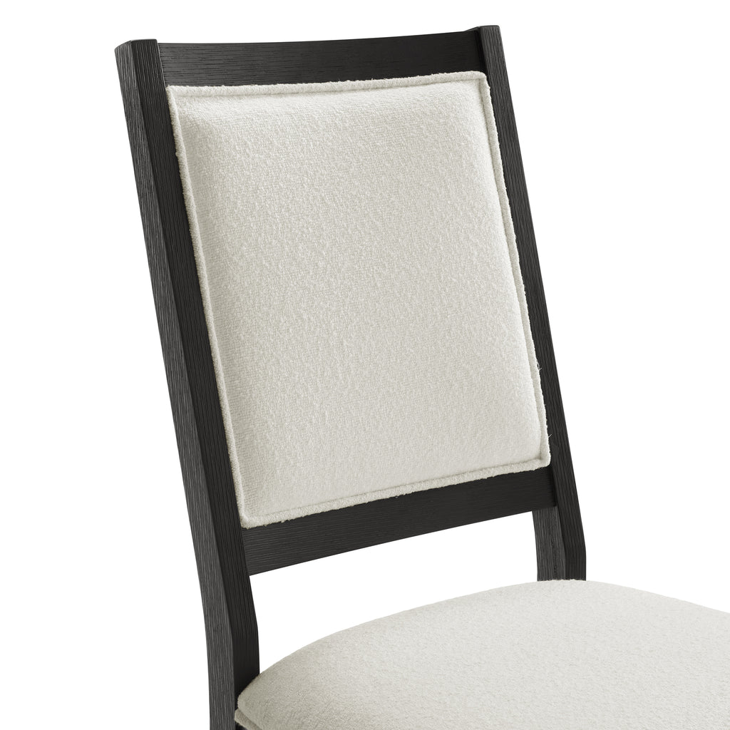 Versailles-Contemporary-Square-Back-Dining-Chair-with-Boucle-White-Fabric-in-Black-(2-Per-Carton)