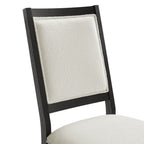 Versailles-Contemporary-Square-Back-Dining-Chair-with-Boucle-White-Fabric-in-Black-(2-Per-Carton)
