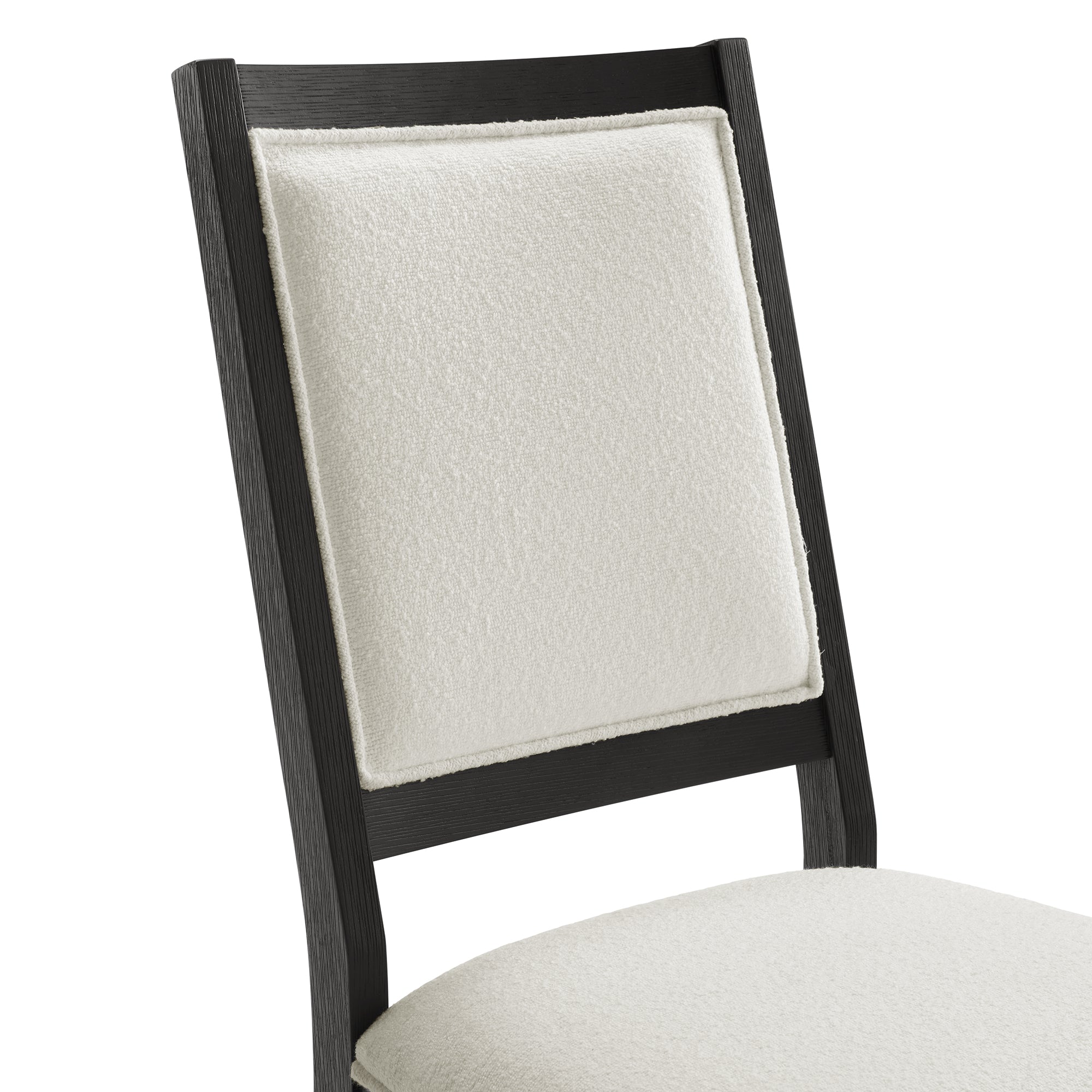 Versailles-Contemporary-Square-Back-Dining-Chair-with-Boucle-White-Fabric-in-Black-(2-Per-Carton)