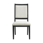 Versailles-Contemporary-Square-Back-Dining-Chair-with-Boucle-White-Fabric-in-Black-(2-Per-Carton)