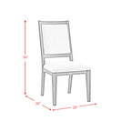 Versailles-Contemporary-Square-Back-Dining-Chair-with-Boucle-White-Fabric-in-Black-(2-Per-Carton)
