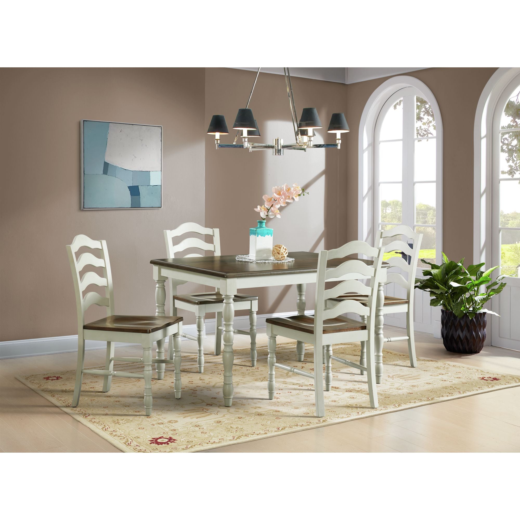 Vesta-5PC-Dining-Set-with-Brown-Top-in-White