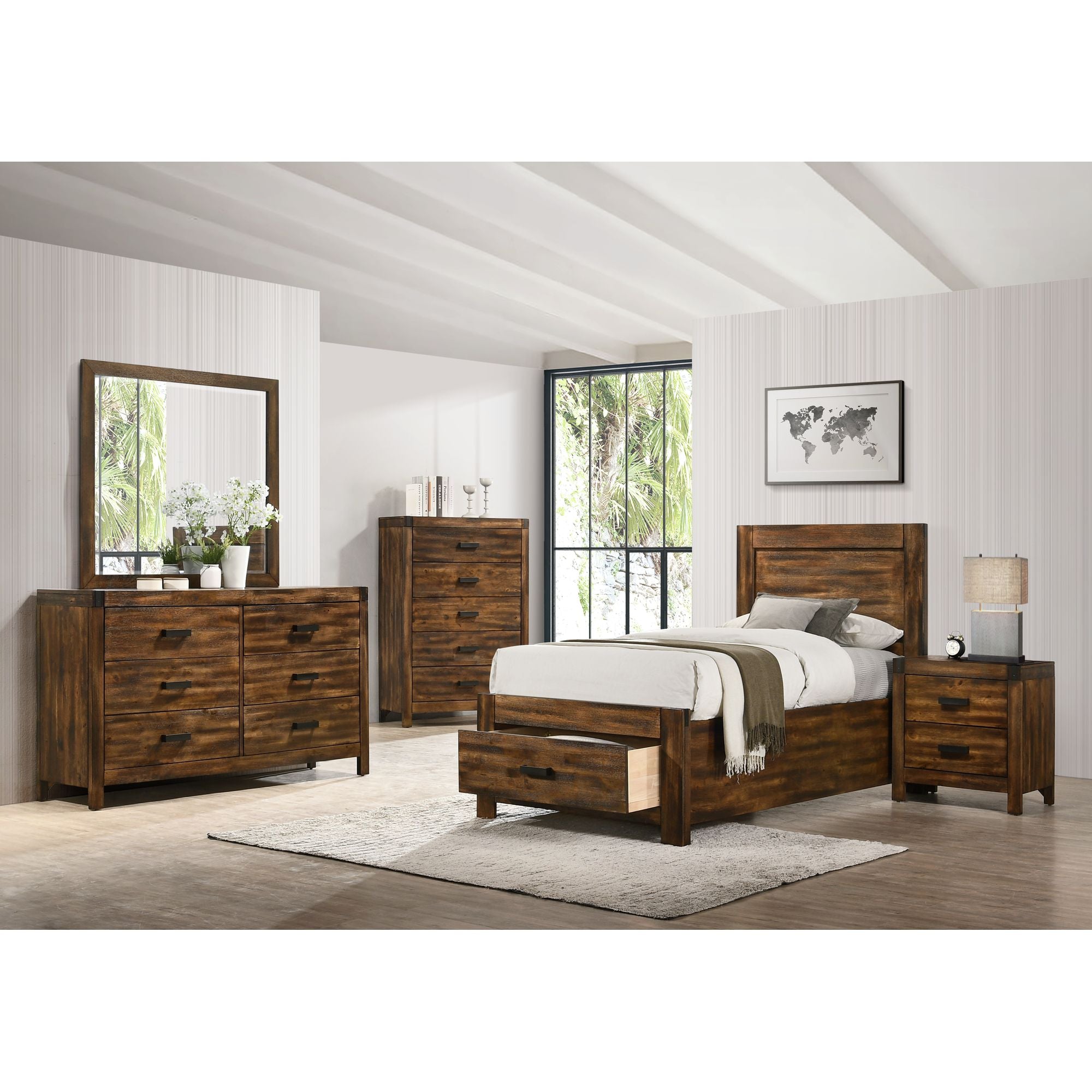 Warner-Twin-5PC-Platform-Storage-Bedroom-Set-In-Chestnut