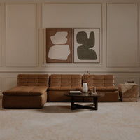 Lino Slipper Chair Tan Leather