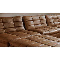 Lino Armless Modular Sofa Tan Leather
