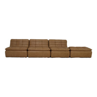 Lino Lounge Modular Sectional Tan Leather