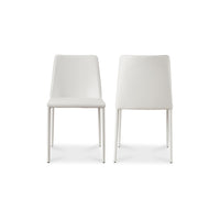 Nora Dining Chair White Vegan Leather - Set Of Two