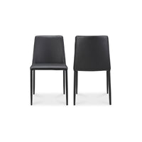 Nora Dining Chair Black Vegan Leather - Set Of Two