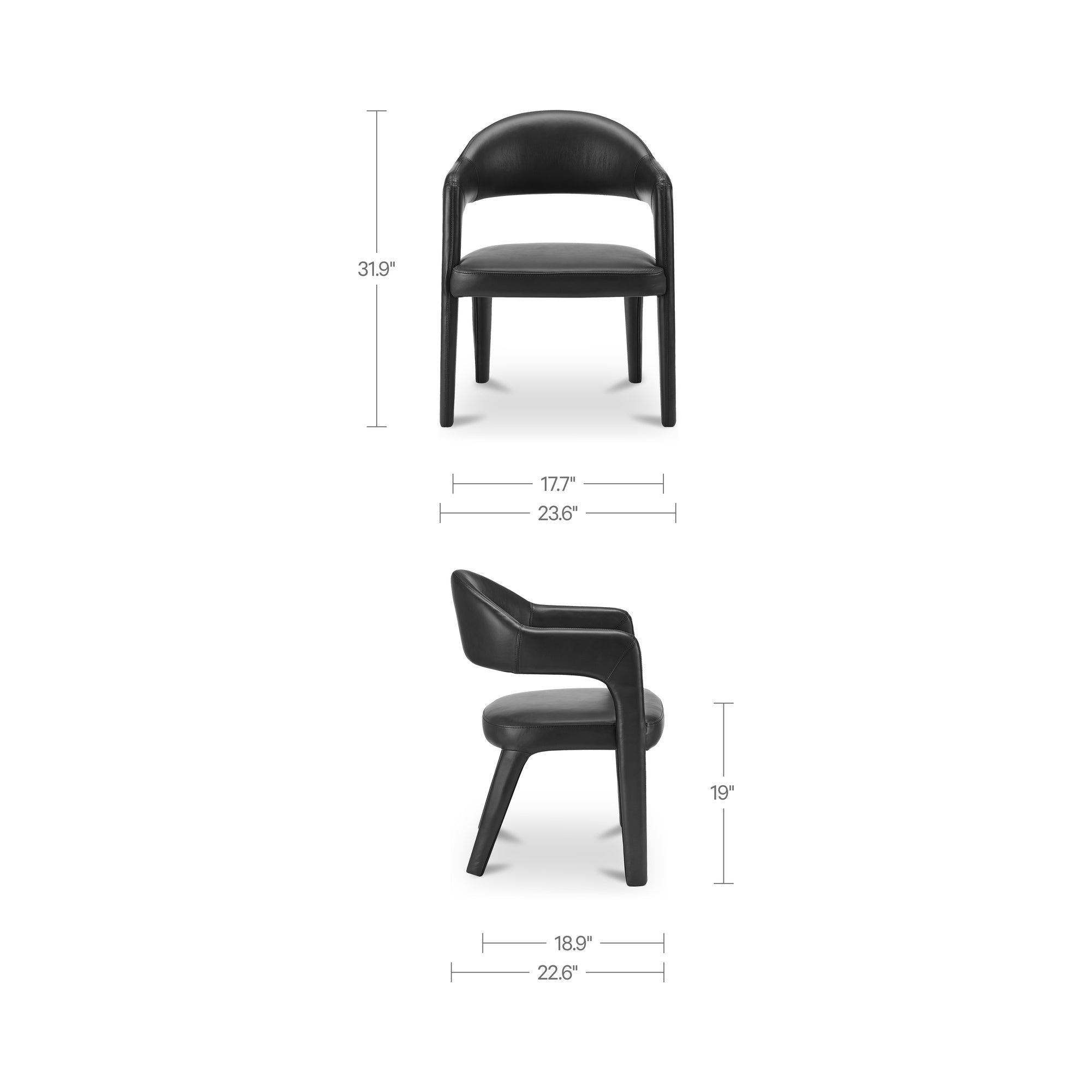 Martens Dining Chair Black Leather