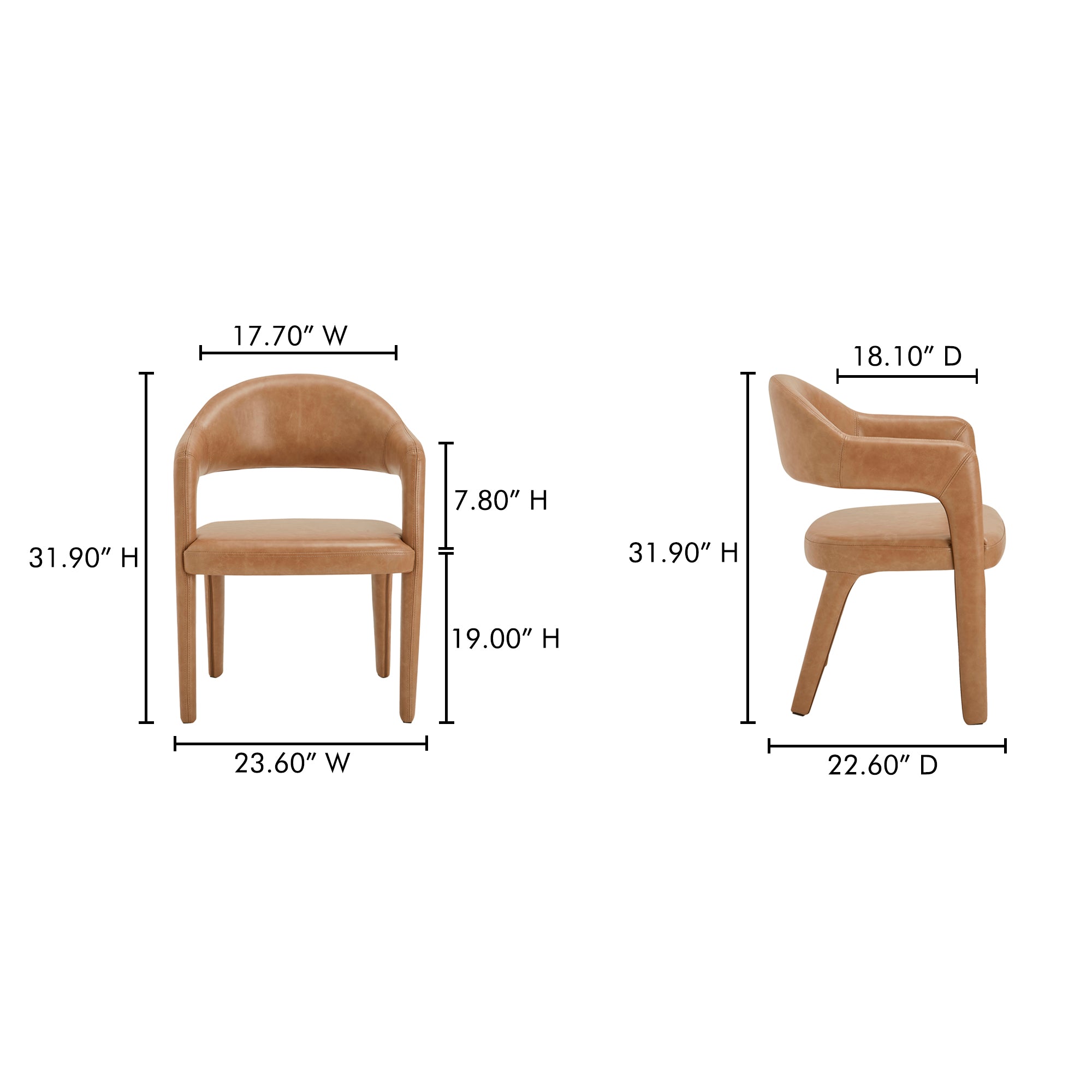 Martens Dining Chair Brown Leather