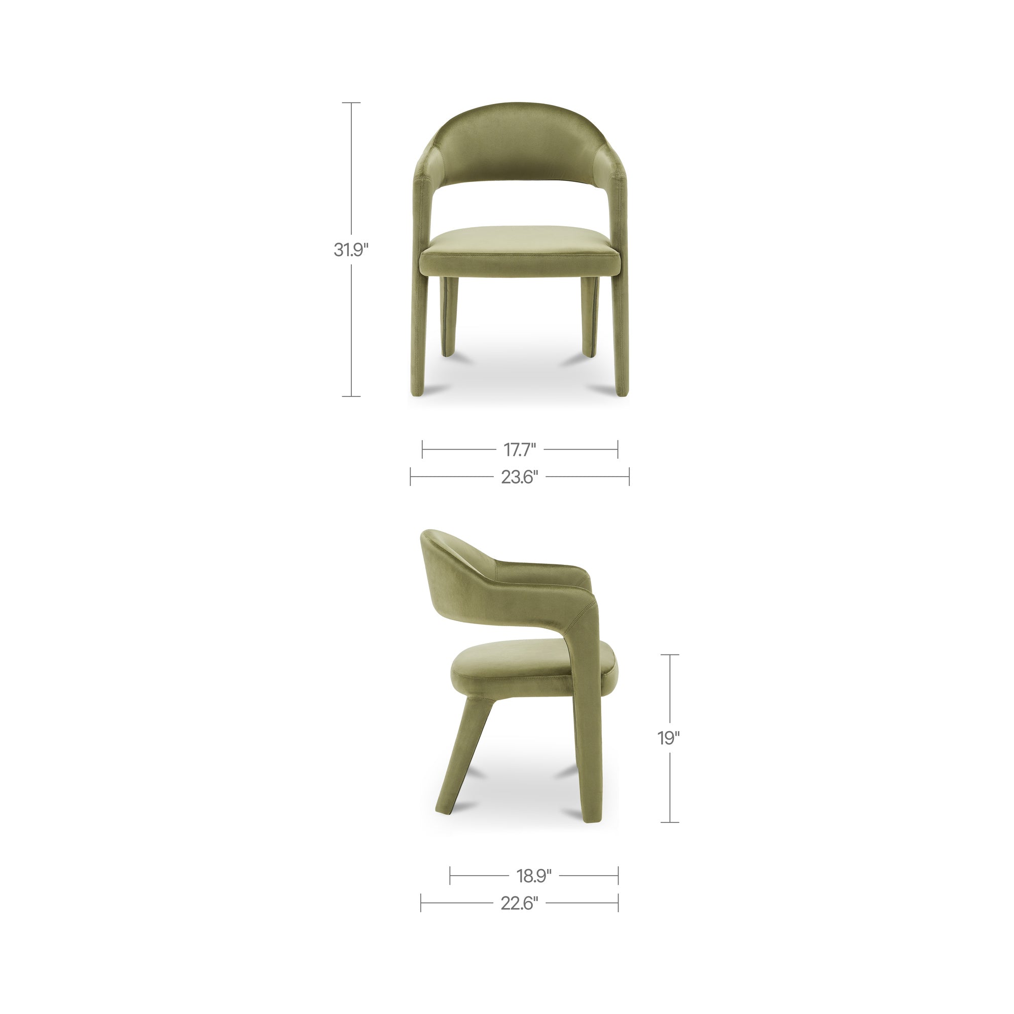 Martens Dining Chair Green Velvet