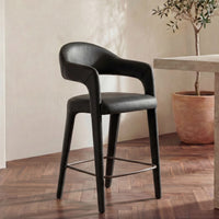 Martens Counter Stool Black Leather