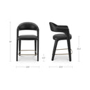 Martens Counter Stool Black Leather