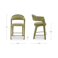 Martens Counter Stool Green Velvet