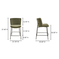 Early Counter Stool Faux Green Mohair