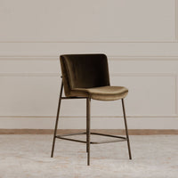 Early Bar Stool Faux Green Mohair