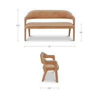 Martens Dining Bench Tan Leather