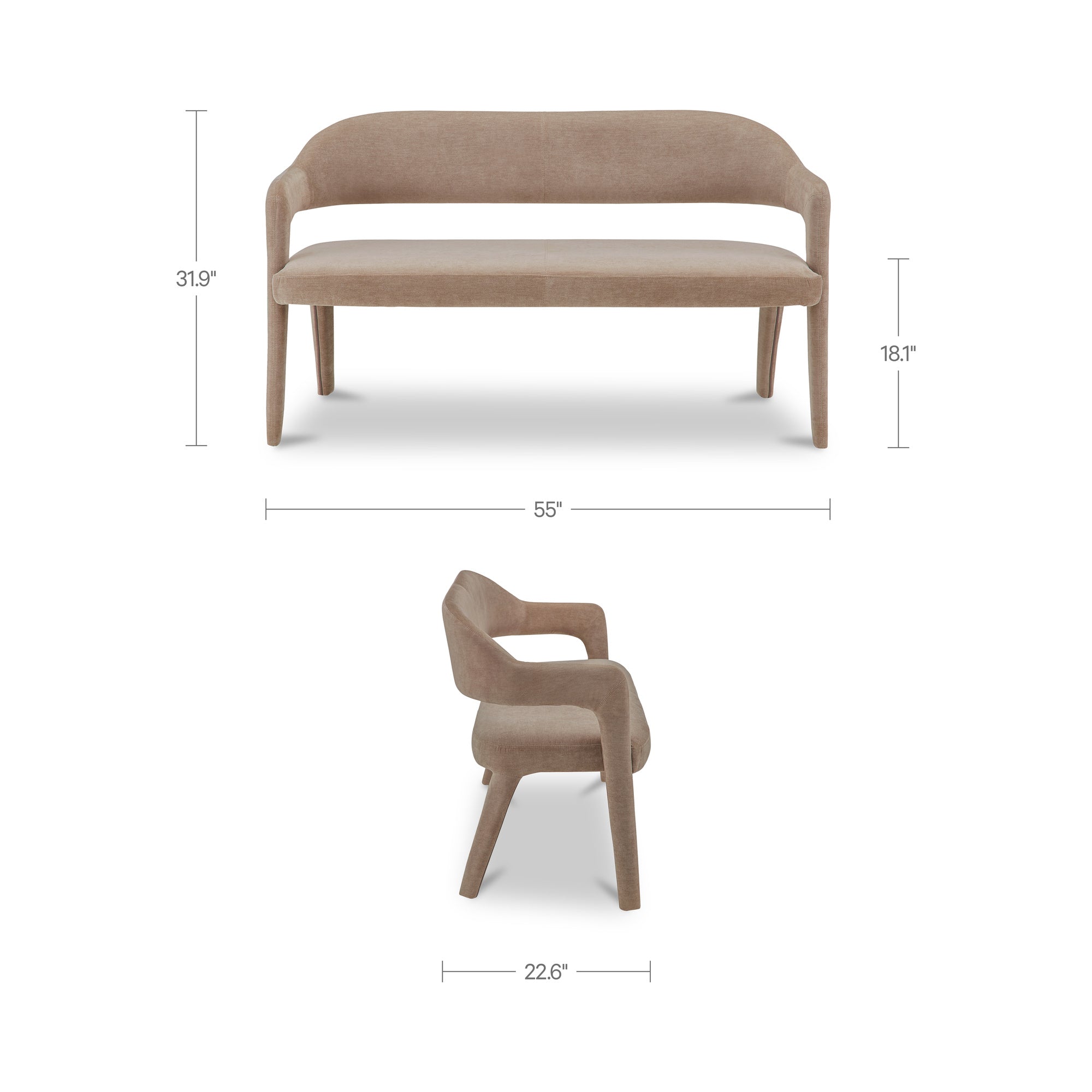Martens Dining Bench Camel