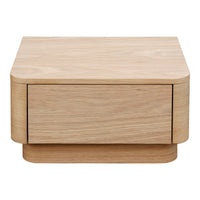 Round Off Small Nightstand Light Oak Brown