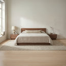 Round Off King Bed Walnut Brown