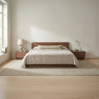 Round Off King Bed Walnut Brown