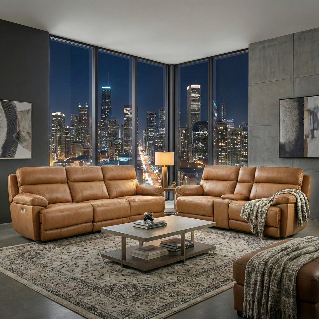 Gatlin 2PC Leather Dual-Power Reclining