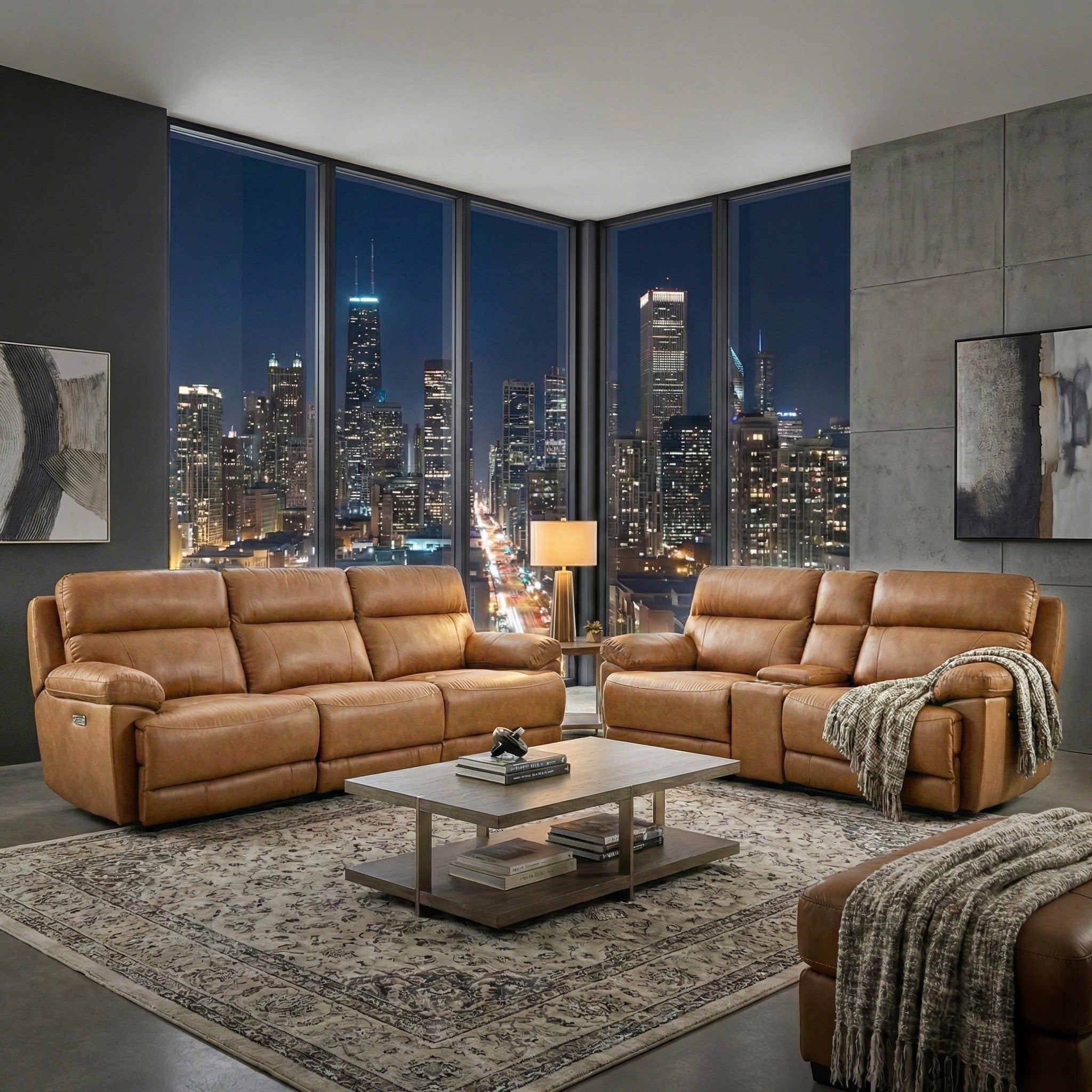 Gatlin 2PC Leather Dual-Power Reclining
