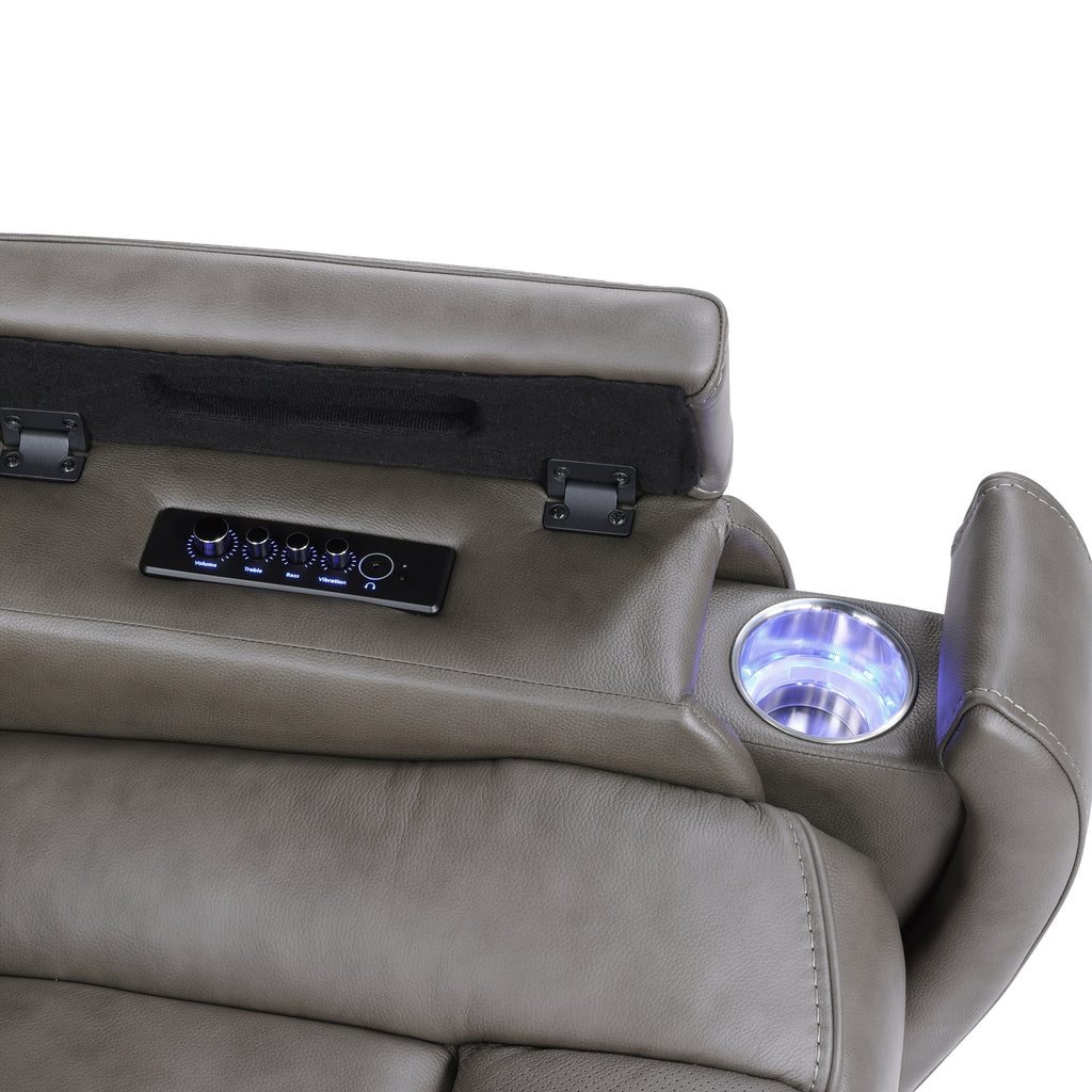 Daniel Triple Pwr Leather Theat Recliner