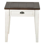 Cayla End Table Dark Oak/White