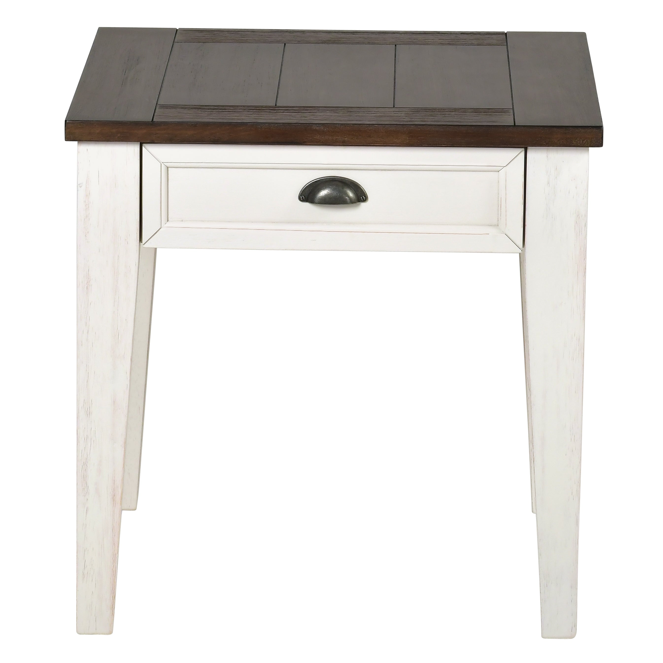 Cayla End Table Dark Oak/White