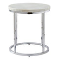 Echo White Marble Top Round End