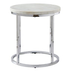 Echo White Marble Top Round End