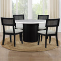 Colvin 5PC 52" White Marble Tbl w/ K Chr