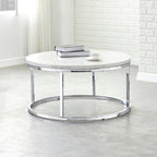 Echo White Marble Top Round