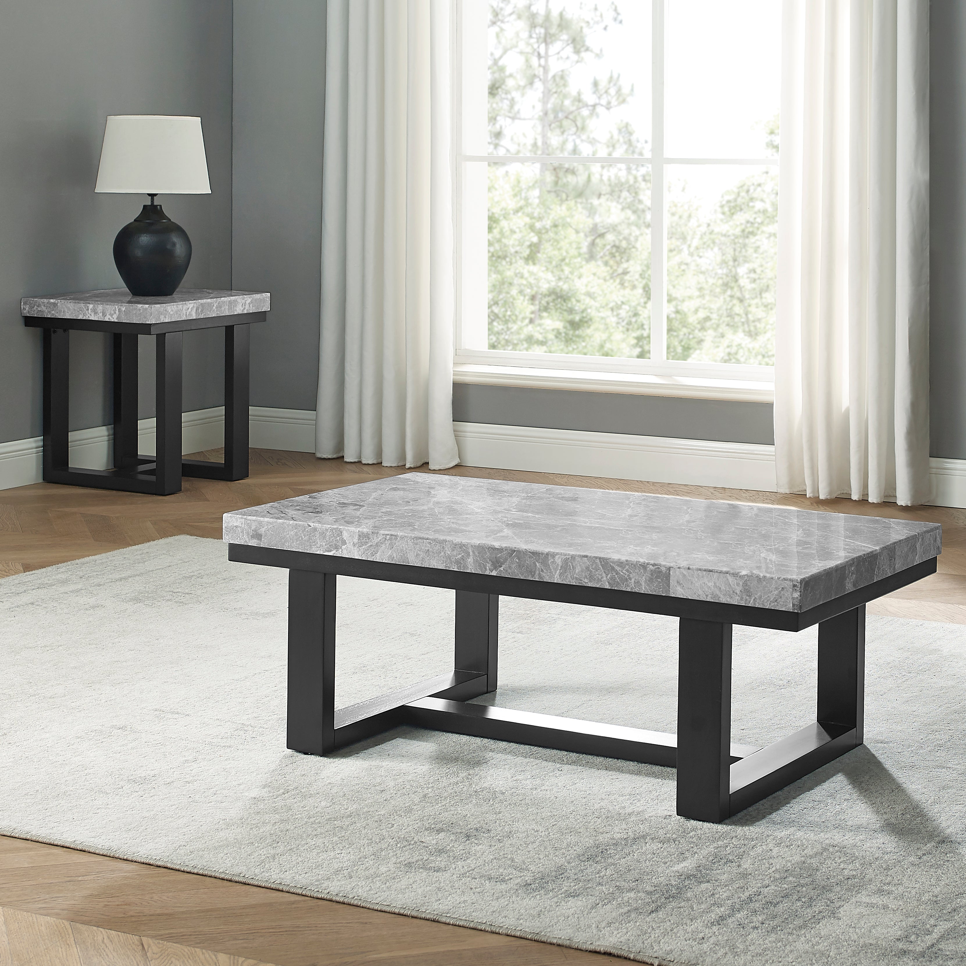 Lucca (Artemis) 3PK Gray Marble Top Occa