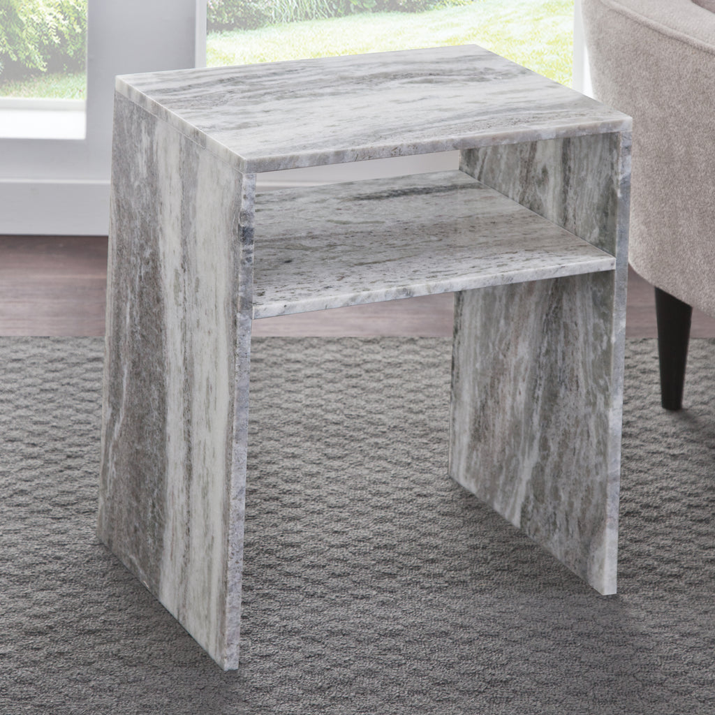 Casey Fantasy Brown Marble End Table