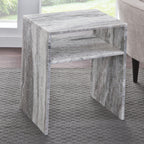 Casey Fantasy Brown Marble End Table