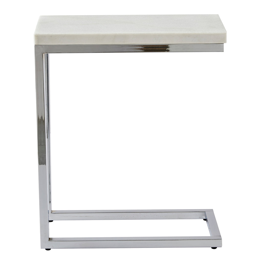 Echo White Marble Top Chairside Table