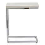 Echo White Marble Top Chairside Table