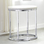 Echo White Marble Top Round End