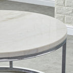 Echo White Marble Top Round End